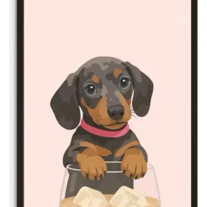 Cuadro Perro Salchicha | 30x40 Con Vidrio