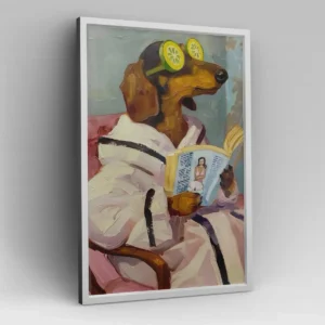 Cuadro Perro Spa 40x30 Cm C/ Vidrio