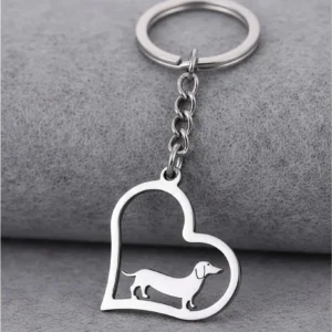 Llavero Perro Salchicha / Perrito / Acero Quirúrgico 316l