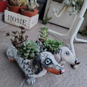 Maceta Perro Salchicha X2 Envío Gratis