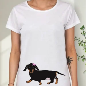 Remera De Mujer Perro Salchicha Perrita Dog Cute Pet Kawaii