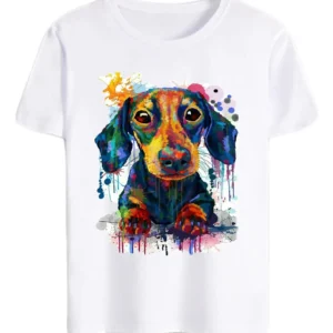 Remera Perro Salchicha Dachshund Caniche Pintura Unisex