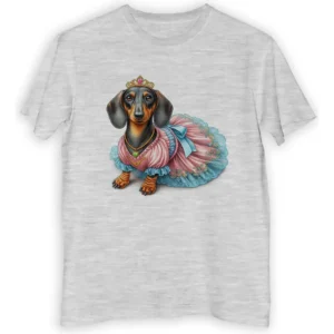 Remera Hombre Perro Salchicha Vestido De Princesa M4