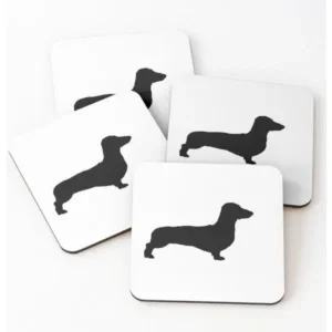 Set Posavasos Silueta De Perro Salchicha, Perro Salchicha