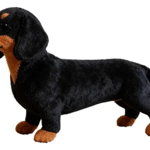 Modelo Realista De Perro Salchicha, 22 Cm, Felpa De Terciope