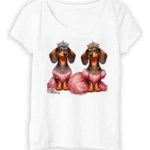 Remera Mujer Perro Salchicha Vestido De Princesa M2