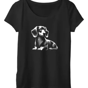 Remera Mujer Color Perro Salchicha Dachshund Minimalista M2