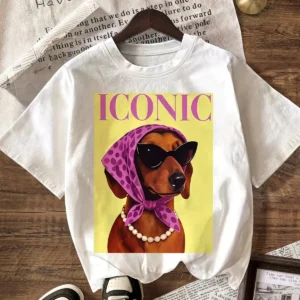 Camiseta Icónica De Manga Corta Con Estampado De Dachshund